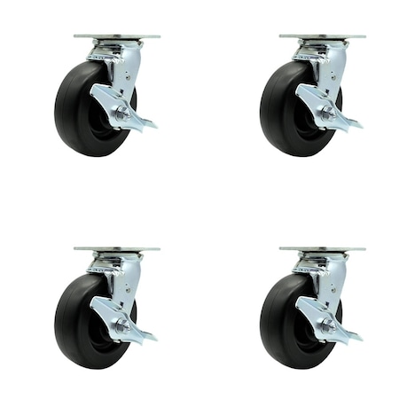 Service Caster Tool Box Caster Wheel Set 6'' Polyolefin Swivel Casters, 4PK TOOL-SCC-30CS620-POB-TLB-4
